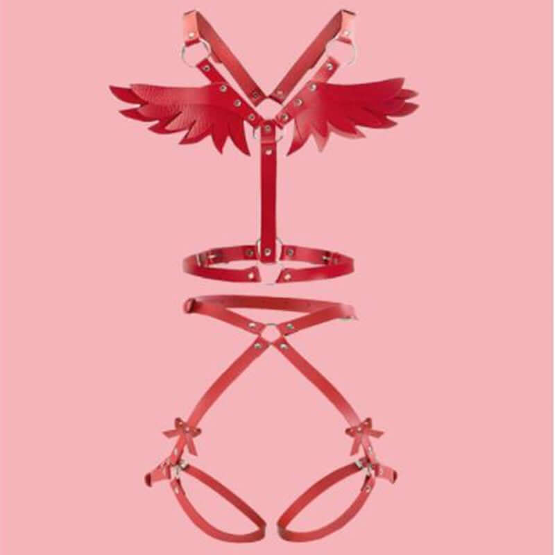 Winged Leather Harness Set