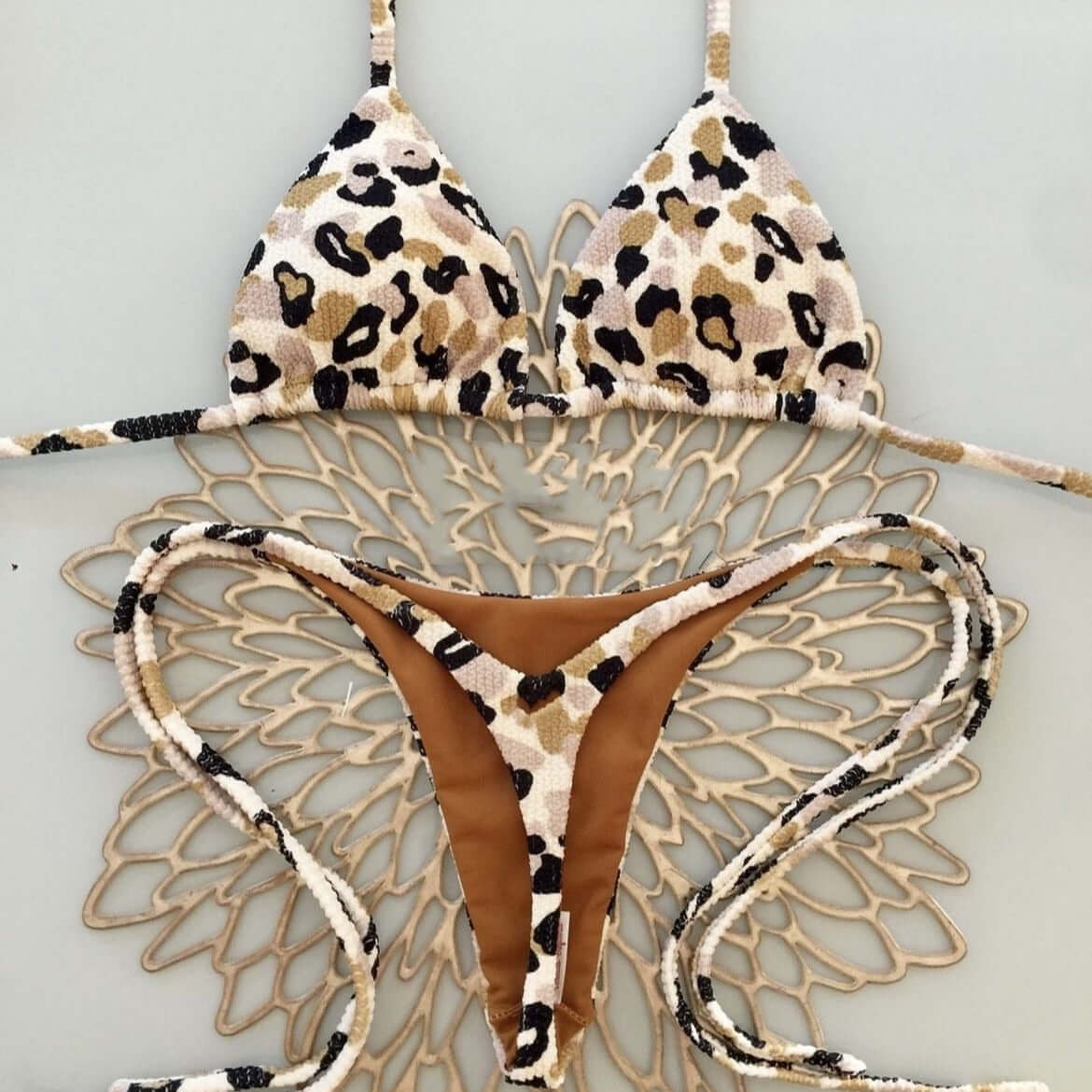 Textured Mini Thong Bikini