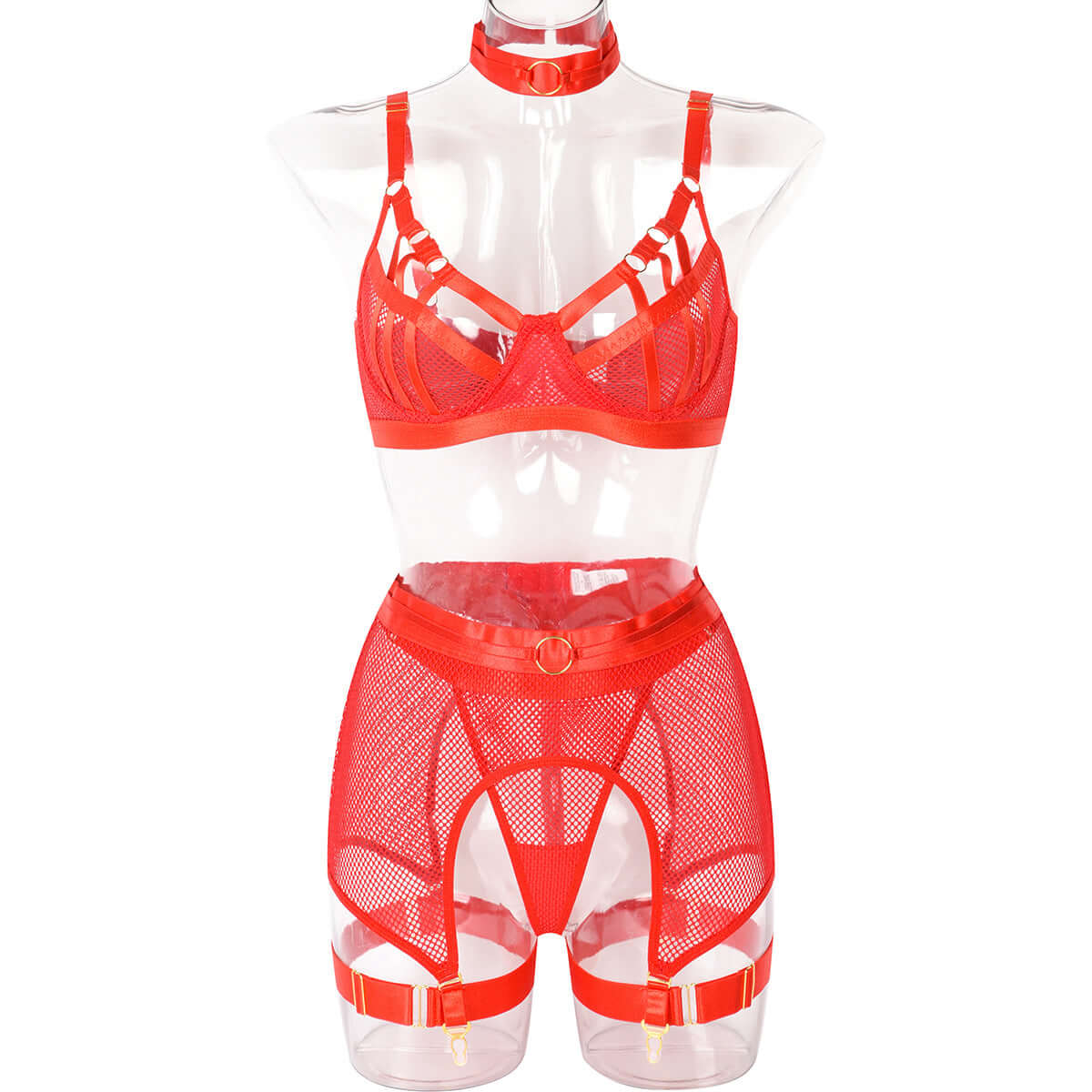 Three Bar Mesh Lingerie Set