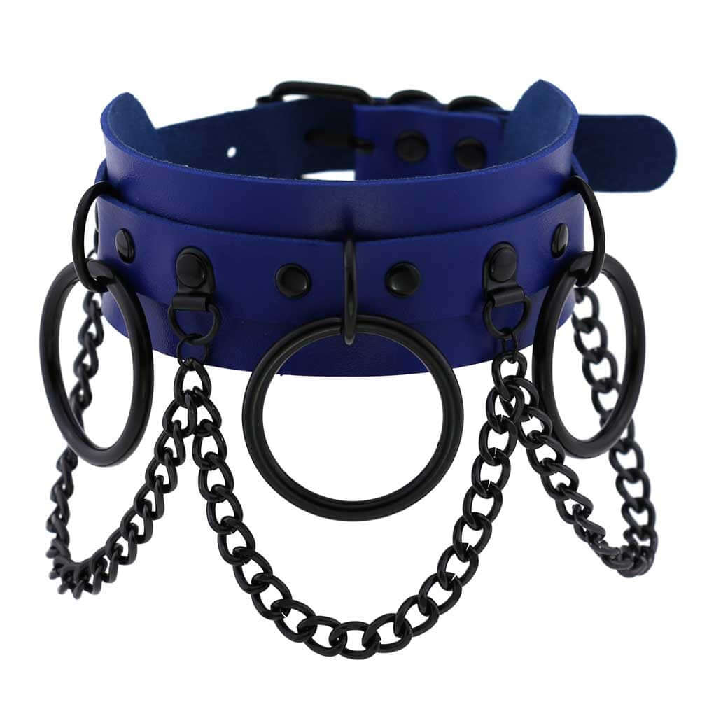 Punk Leather Chain Necklace