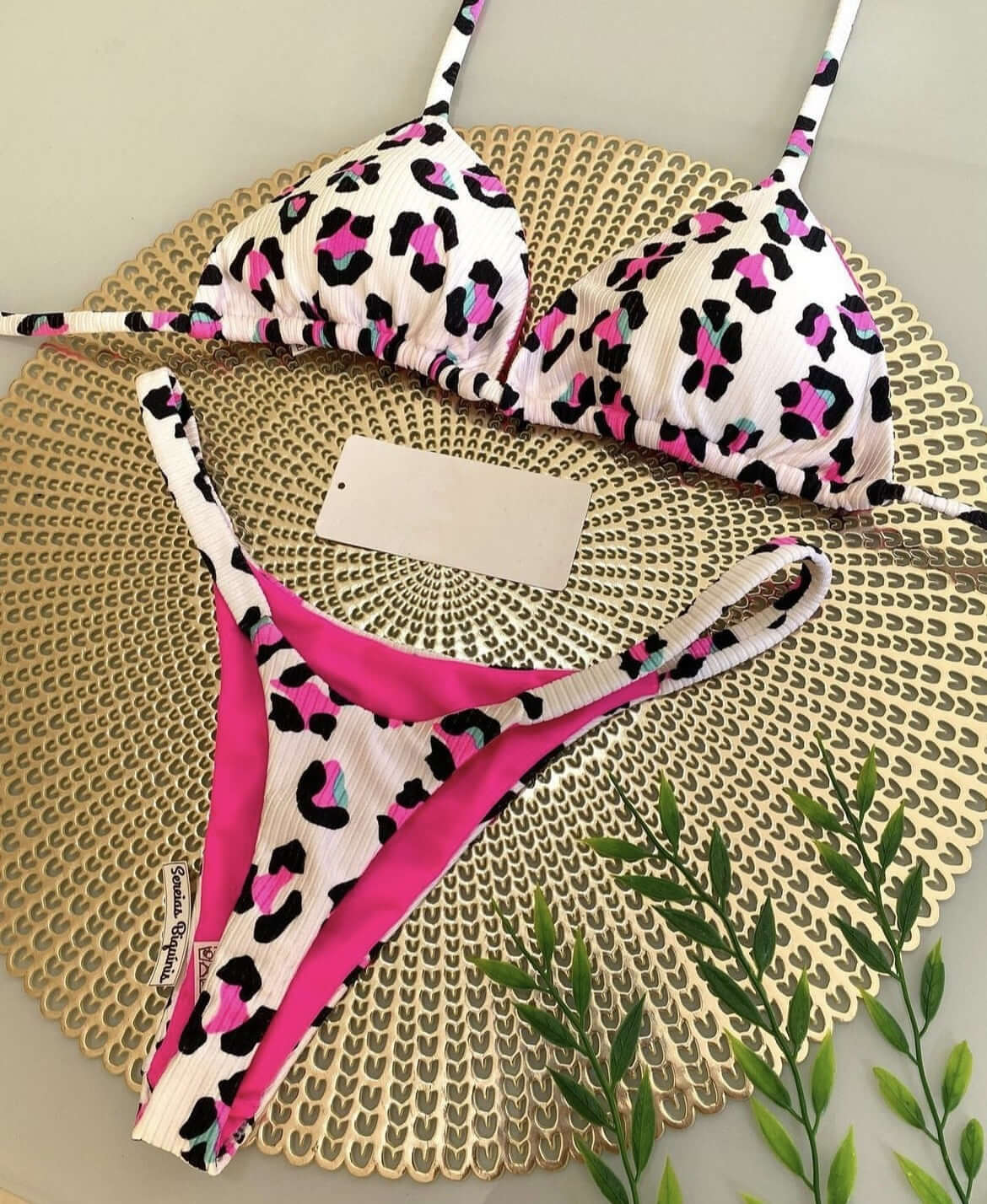 Textured Mini Thong Bikini