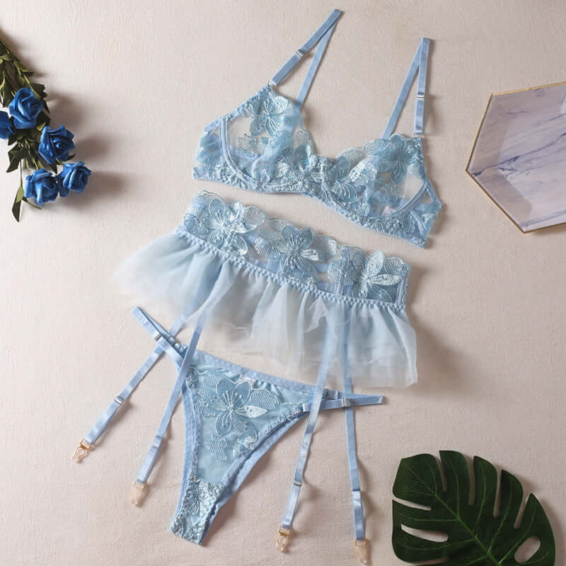Vicky Lace Floral Skirt Set
