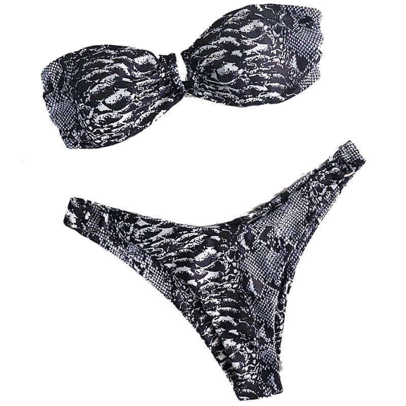 Split Strapless Python Bikini