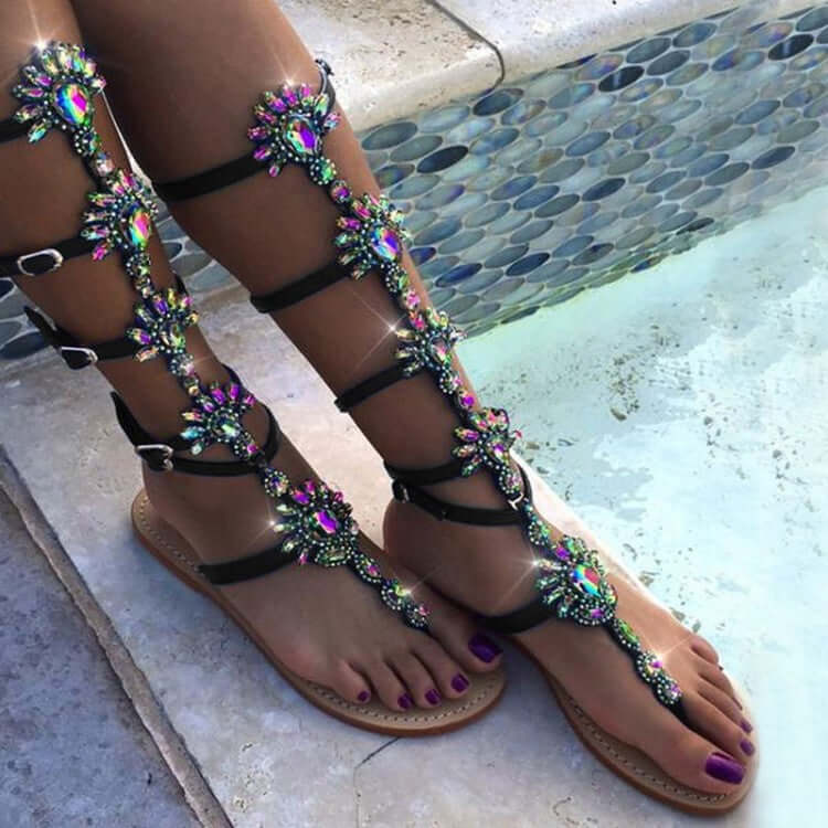 Sexy Roman Sandals With Rhinestones