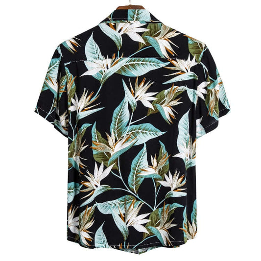 Hawaiian Floral Button Shirt - Blue Floral