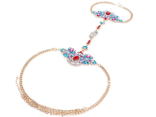 Stone and Rhinestone Collar Body Chain