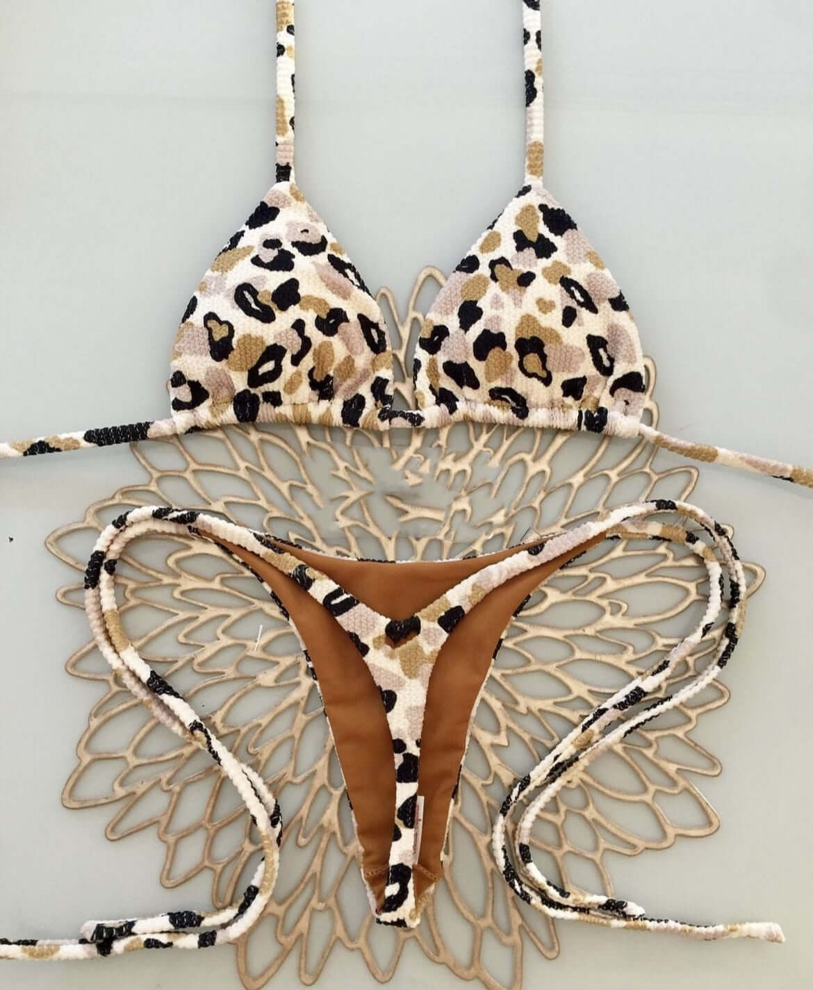 Textured Mini Thong Bikini