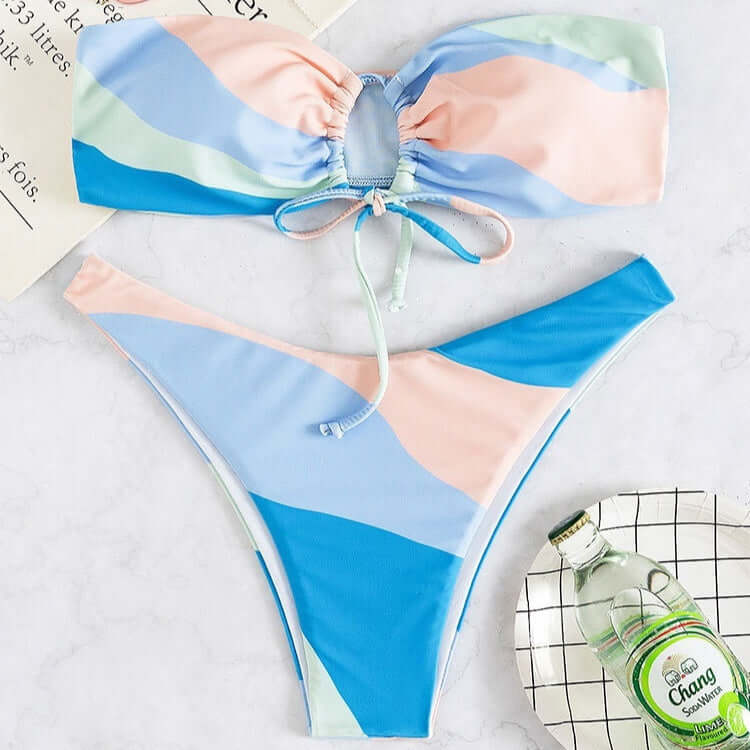 Pastel Waves Cheeky Bikini