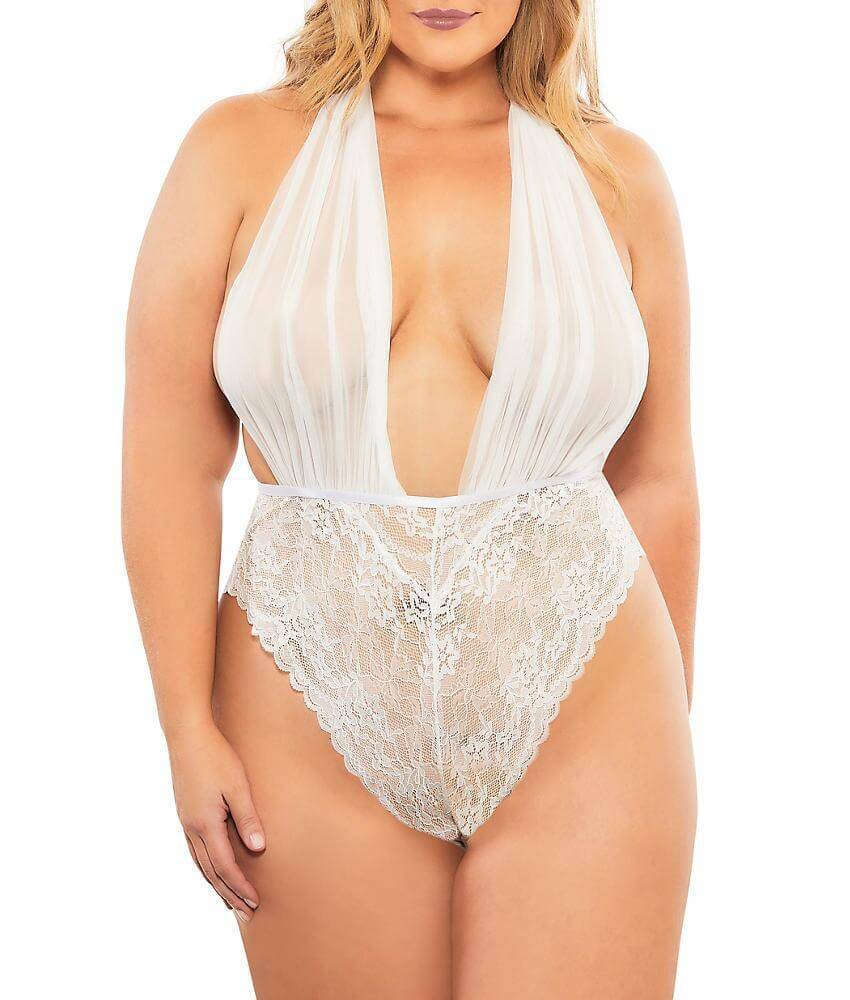 Nicki's Deep V Halter Bodysuit