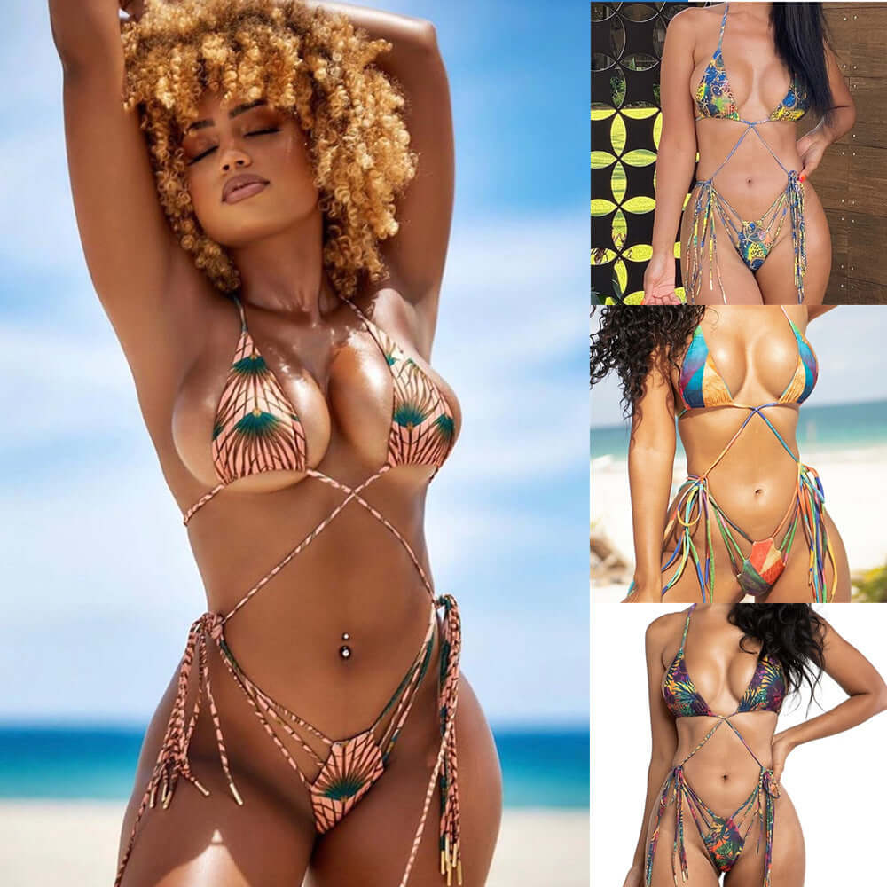 Crossing Strings Thong Bikini