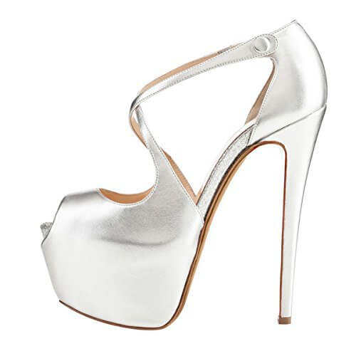 Cross Front Platform Heels