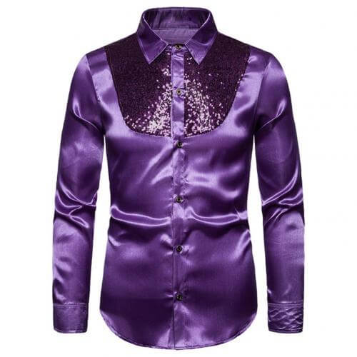 Sequined Long Sleeve Button Down