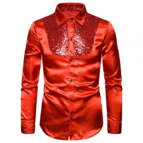 Sequined Long Sleeve Button Down