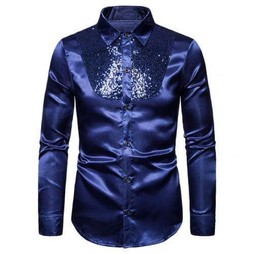 Sequined Long Sleeve Button Down