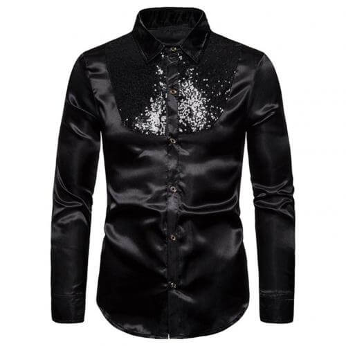 Sequined Long Sleeve Button Down