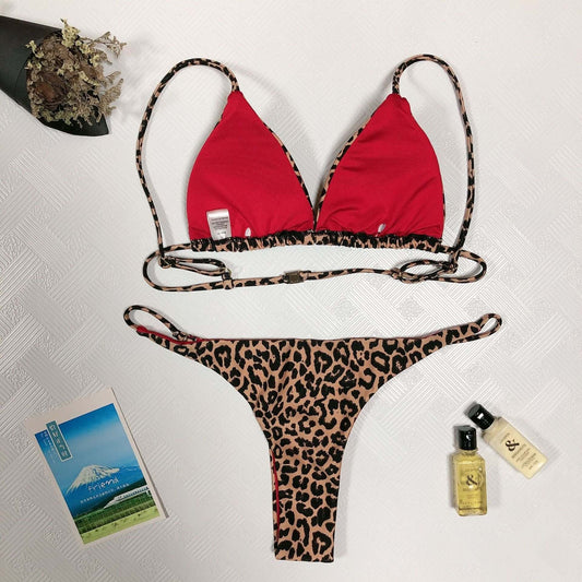 Nikki's Leopard Thong Bikini