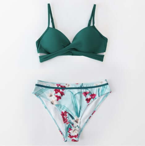 Sexy Thong Two-Piece Swimsuit Green