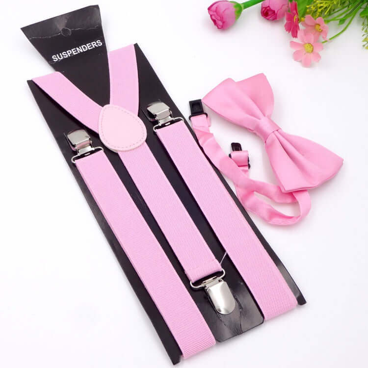 Adjustable Bow Tie Suspenders Set