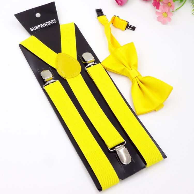 Adjustable Bow Tie Suspenders Set