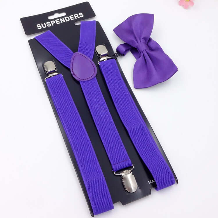Adjustable Bow Tie Suspenders Set