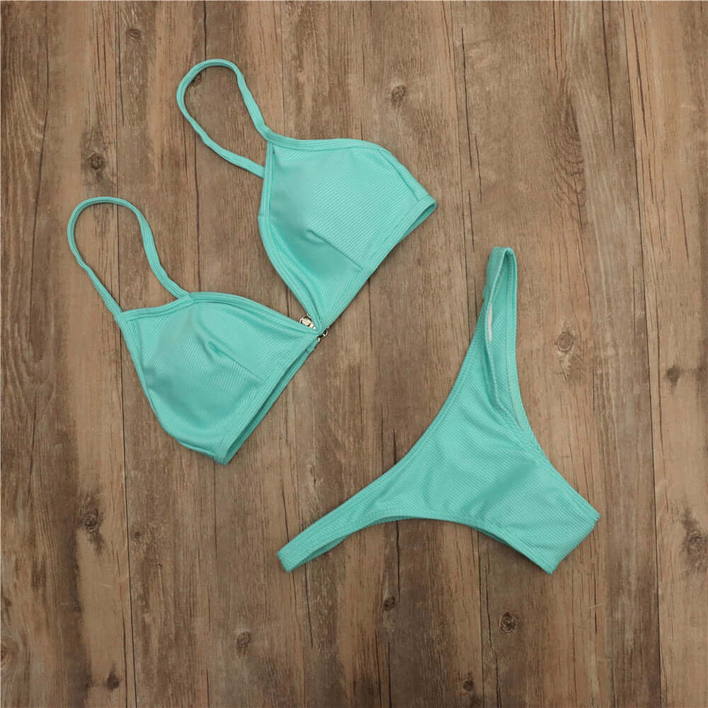 V's High Waist Thong Bikini