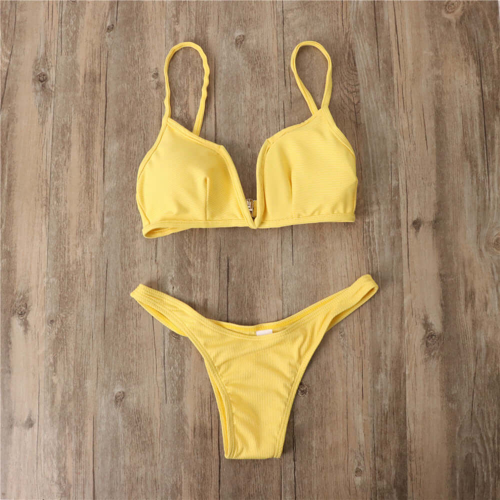 V's High Waist Thong Bikini