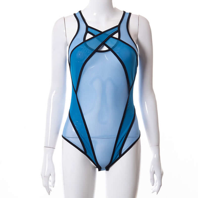 Rave Ready Cross Bust Bodysuit