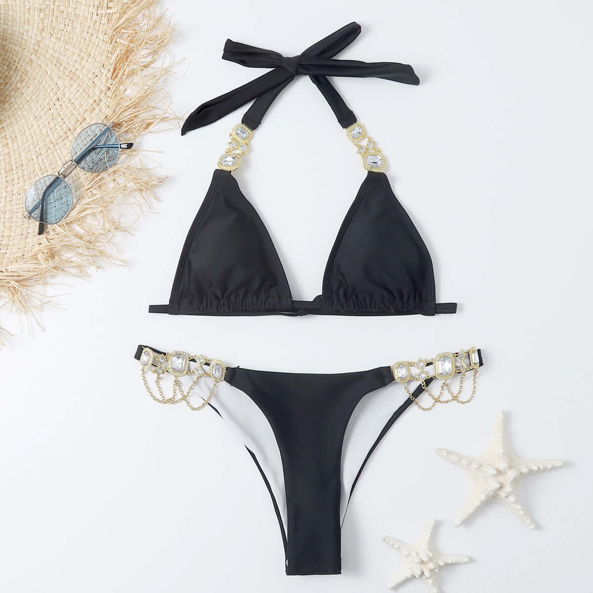 Draping Stone & Chain Bikini