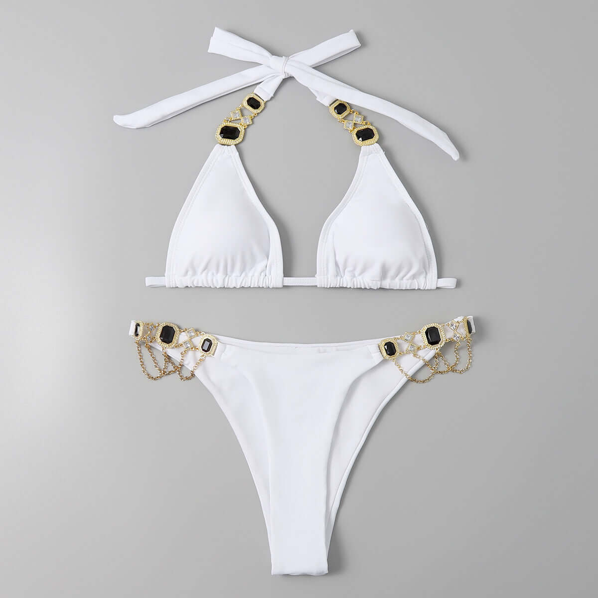 Draping Stone & Chain Bikini