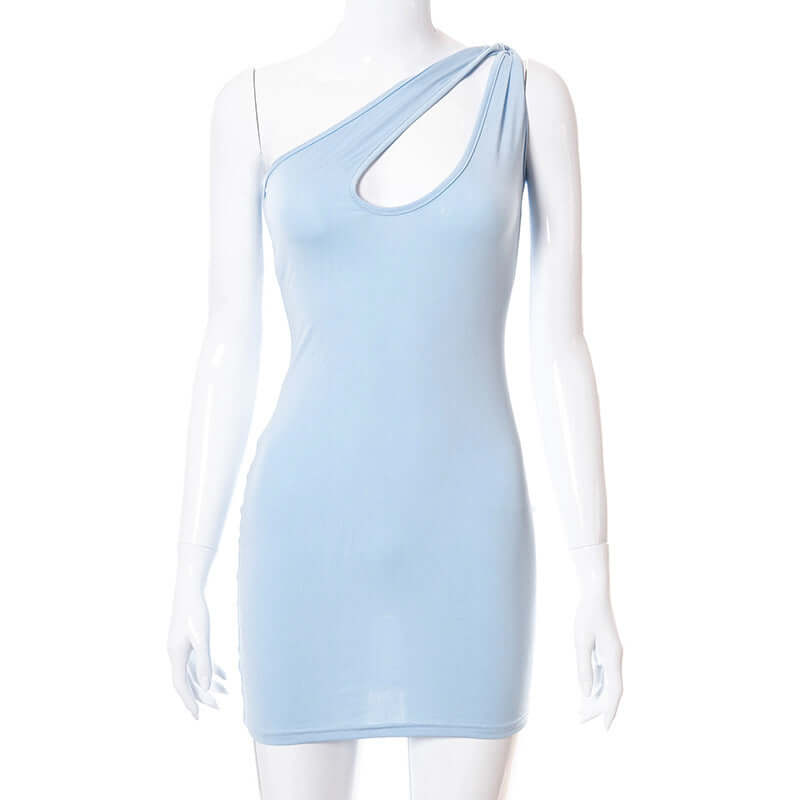 Open Bust Cross Shoulder Cocktail Dress