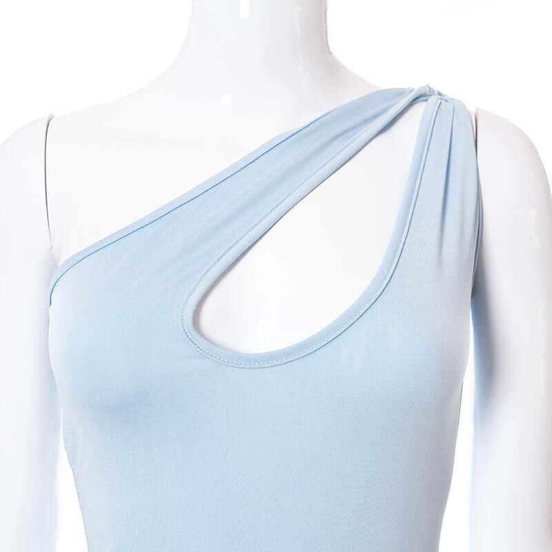 Open Bust Cross Shoulder Cocktail Dress