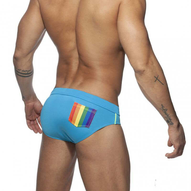 Rainbow Pocket Swim Brief with Enhancing Pouch