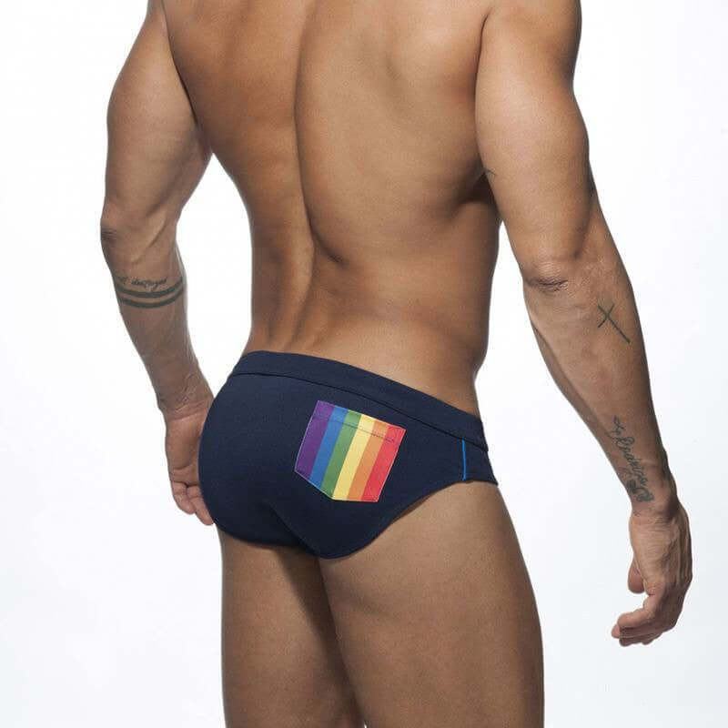 Rainbow Pocket Swim Brief with Enhancing Pouch