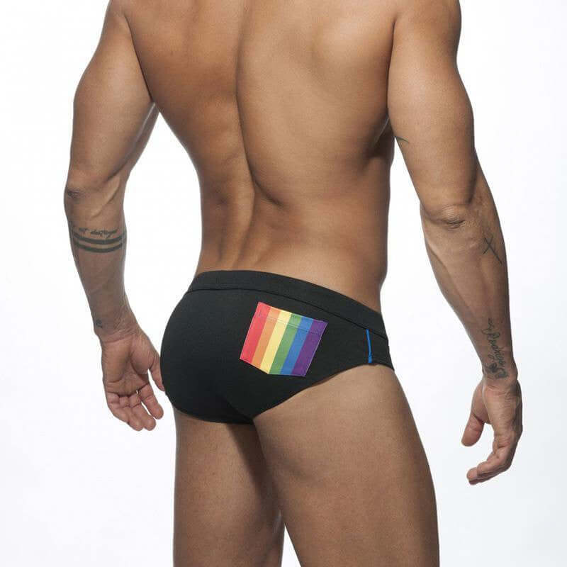 Rainbow Pocket Swim Brief with Enhancing Pouch