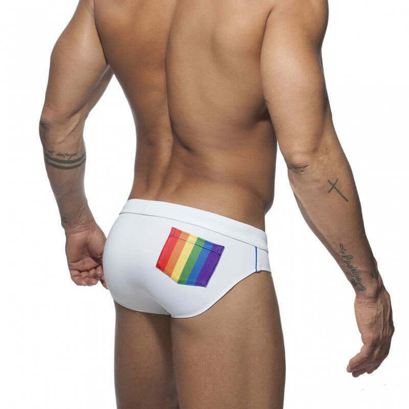 Rainbow Pocket Swim Brief with Enhancing Pouch