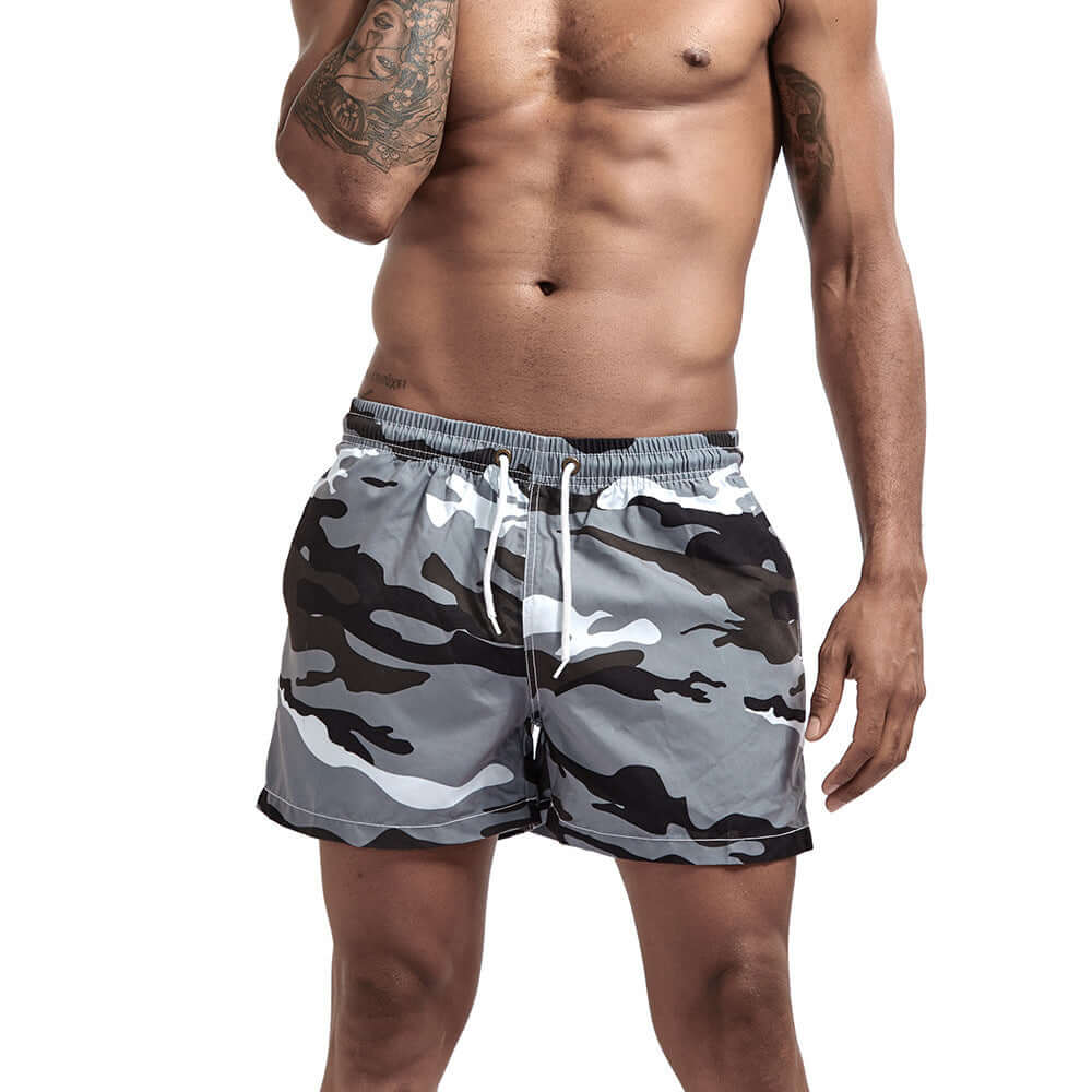 Banded Camouflage Swim Shorts