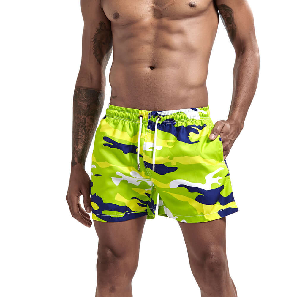 Banded Camouflage Swim Shorts