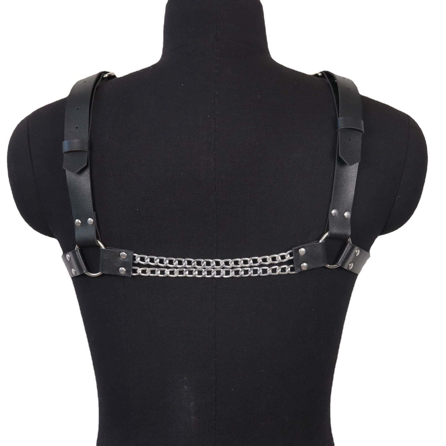 Men's Bondage Leather Chain Harness