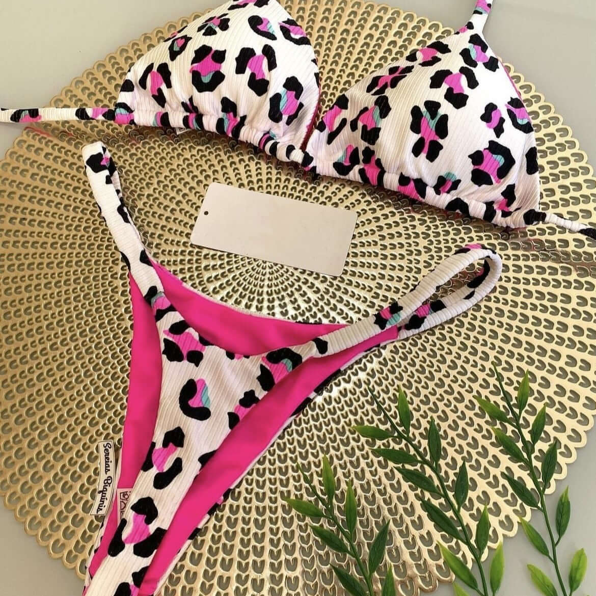 Textured Mini Thong Bikini