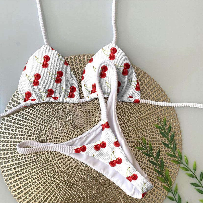 Textured Mini Thong Bikini