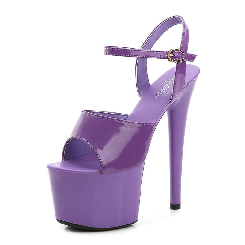 Leather Fish Toe High Heels