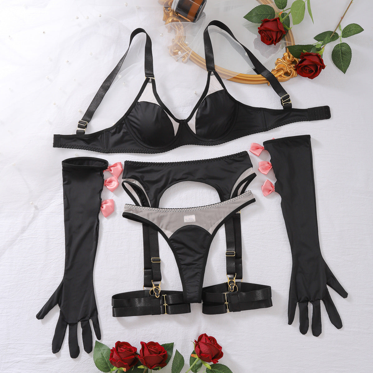 Sheer Tie Bow Five-piece Set