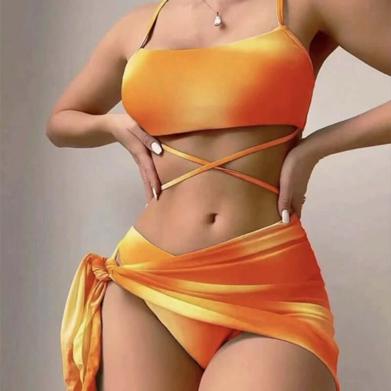3pcs Tie Dye Cheeky Bikini