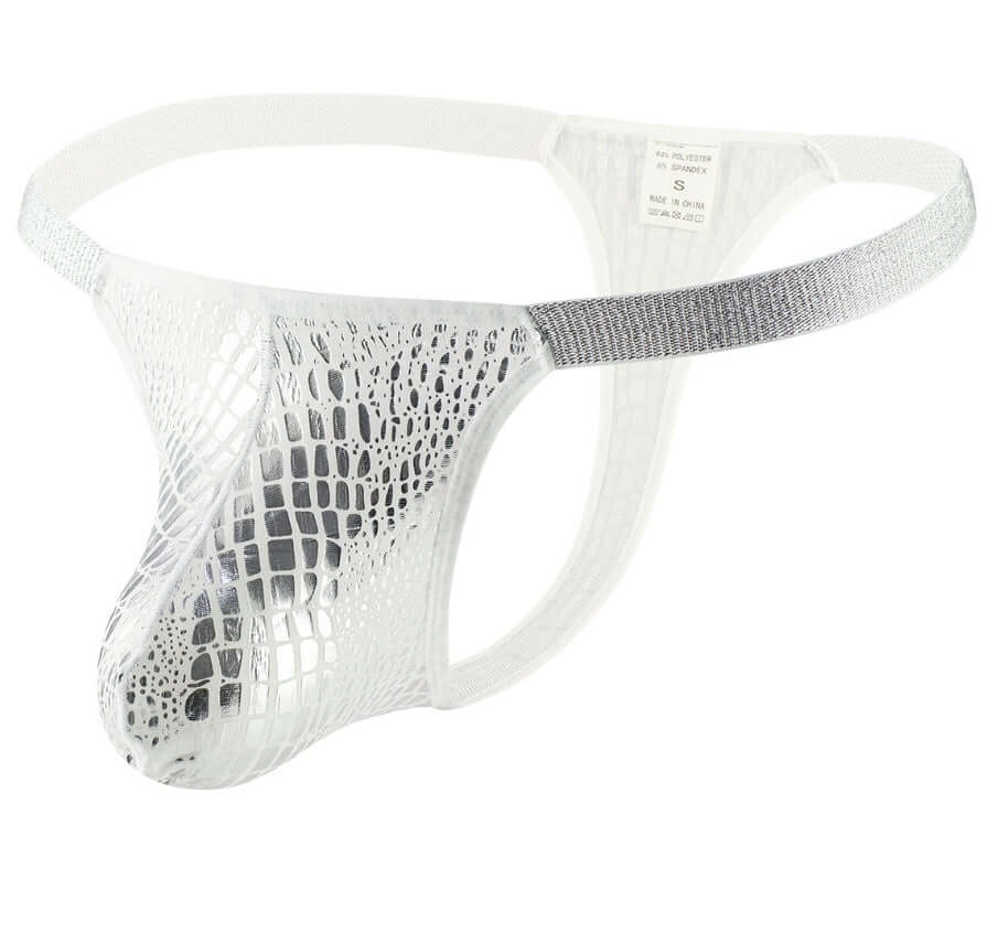 Croc Style Metallic Cock Thong