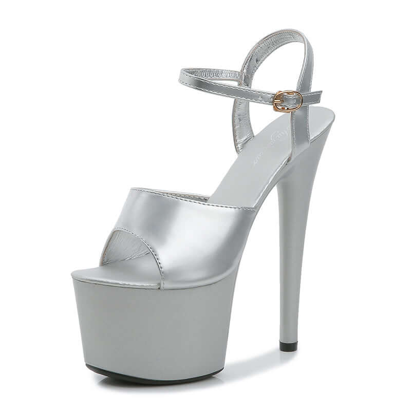 Leather Fish Toe High Heels