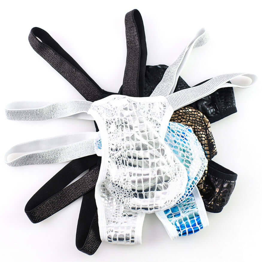 Croc Style Metallic Cock Thong