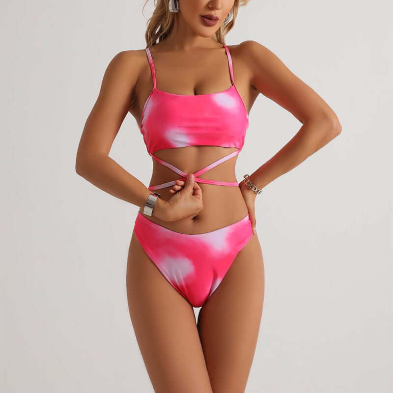 3pcs Tie Dye Cheeky Bikini