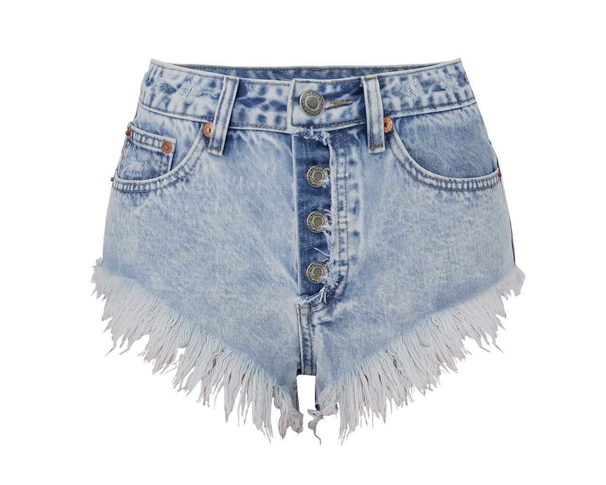 Breeze High Waist Washed Denim Shorts