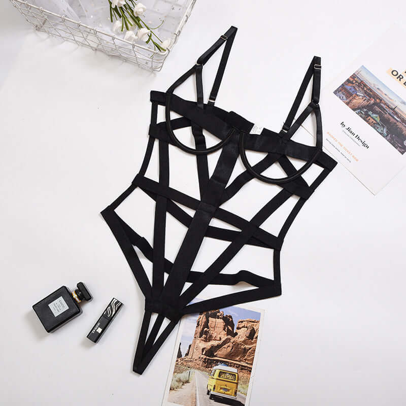 Strapped Cross-over Sexy Bodysuit