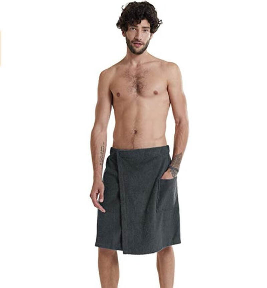 Velcro Bath Towel Men's With Pocket